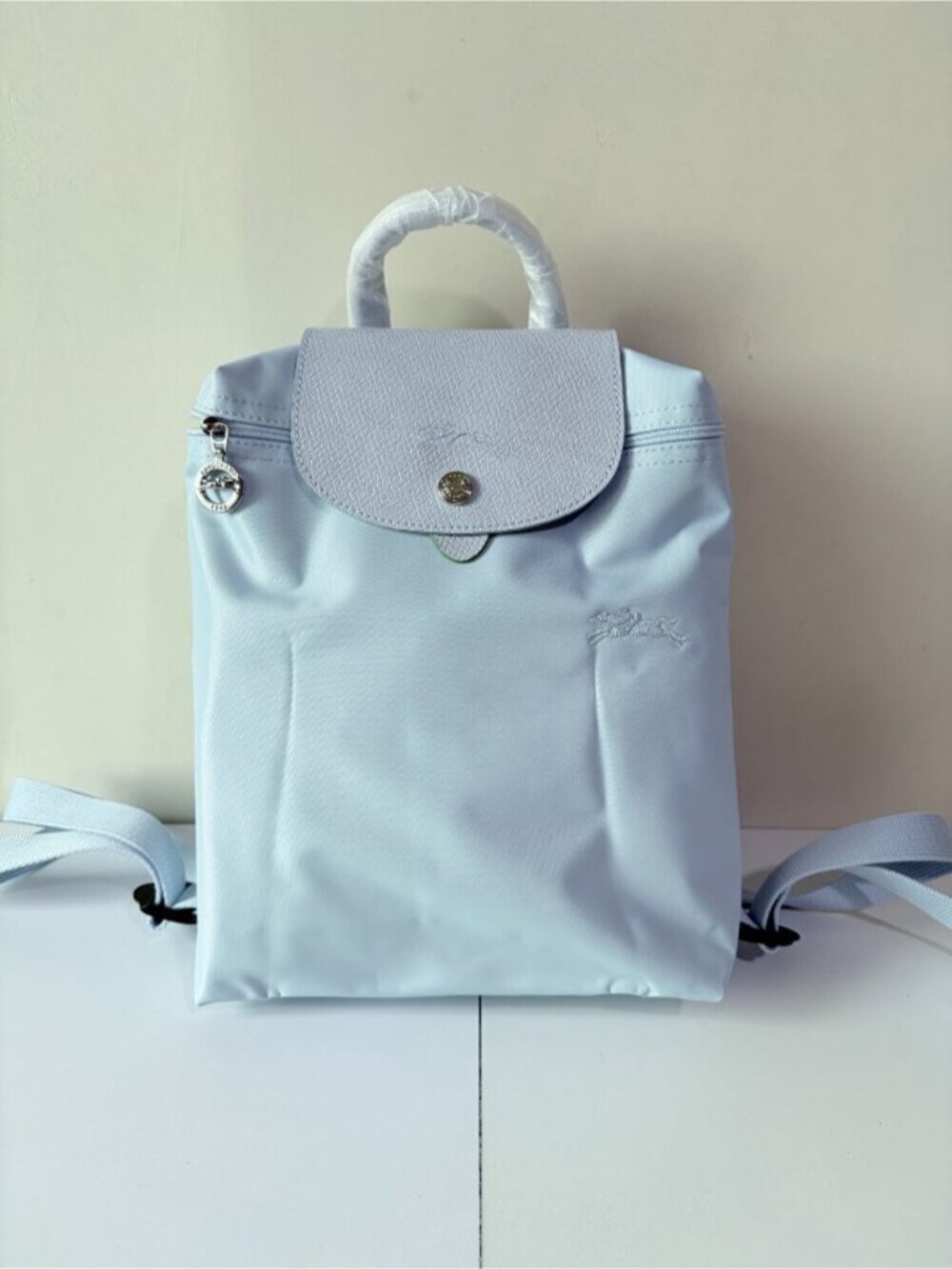 ✨ Longchamp Le Pliage Light Blue Backpack